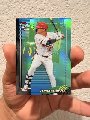 JJ Wetherholt 2026 Topps Finest #15 Aqua Refractor Rookie Card /199 Cardinals