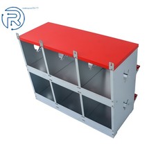 6 Compartment Metal Poultry Nest Box Chicken Nesting Boxes Galvanized Steel