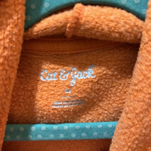 Cat & Jack Halloween Pumpkin Long Sleeve Hoodie Fleece 2T - Picture 4 of 5