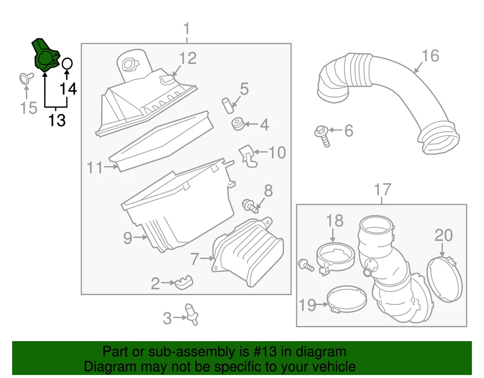 Nissan TITAN XD 2016-2019 genuino - Sensor de flujo de masa de aire 22680-EZ40A Foto 3 de 3