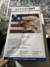 Wonderart American Flag and Eagle Latch Hook Kit 426148 New Sealed