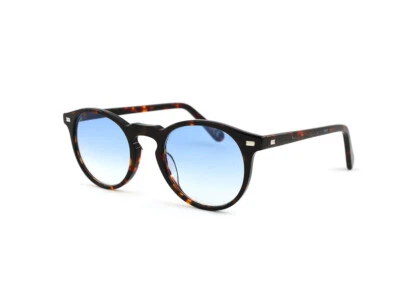 Lunettes de Soleil Sun Lovers Style Moscot SLAT8075 Havana Sombre/Bleu Nuancé - Photo 1/4