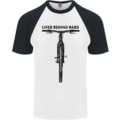 Heber Behind Bars Lustig Fahrrad Cyclist Herren S/S Baseball Maglietta