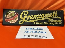 Alt Wernesgr&uuml;ner Pappschild G&uuml;nnel Grenzquell  Kein Emailschild Um 1930/40 Rar