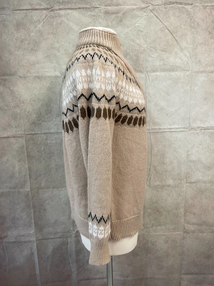 Свитер пуловер Adrienne Vittadini темно-бежевый с ложным вырезом 1/4 на молнии размер XL - Изображение 4 из 4