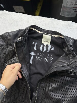Vintage Men's Diesel Leather Cafe Racer Biker Jacket Archive Size