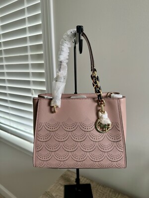 NWT Michael Kors Medium North South Sofia Leather Tote Shoulder Bag In Fawn