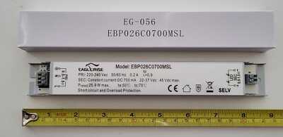 Eaglerise EBP026C0700MSL LED Trafo Treiber 700mA Konstantstrom, 21-34VDC