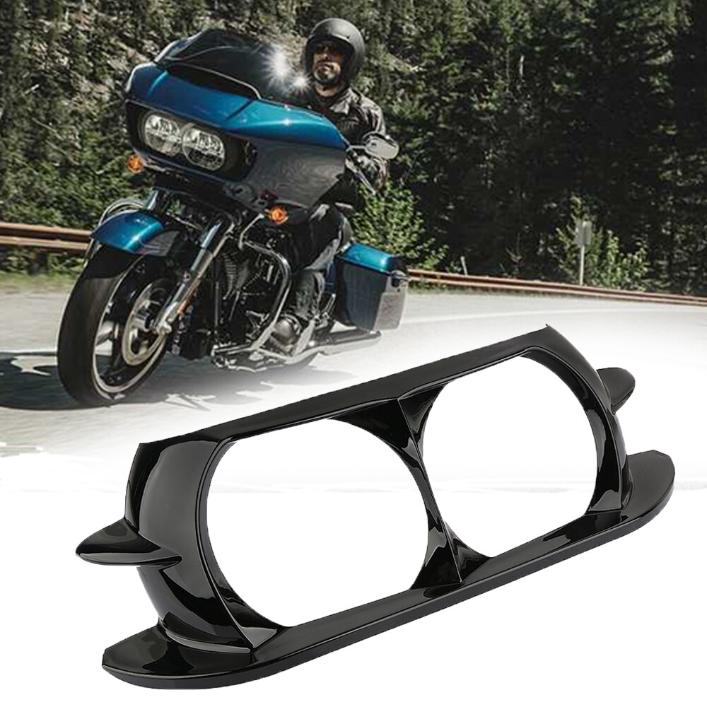 Dual Headlight Lamp Fairing Trim Bezel Cover For Harley Road Glide