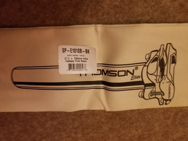 Thomson Elite Seatpost Bag 50cm x 12cm Cloth Cream White Mountain Bike MTB XC DH
