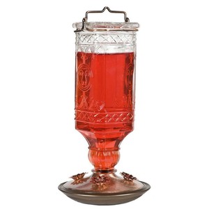 Perky Pet Hummingbird Feeder Nectar Feeding Square Antique Bottle