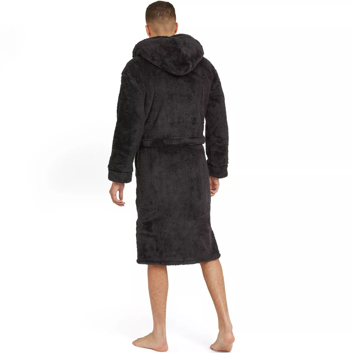 Snuggaroo Mens Soft Fleece Long Sleeve Hooded Lounge Bath Robe