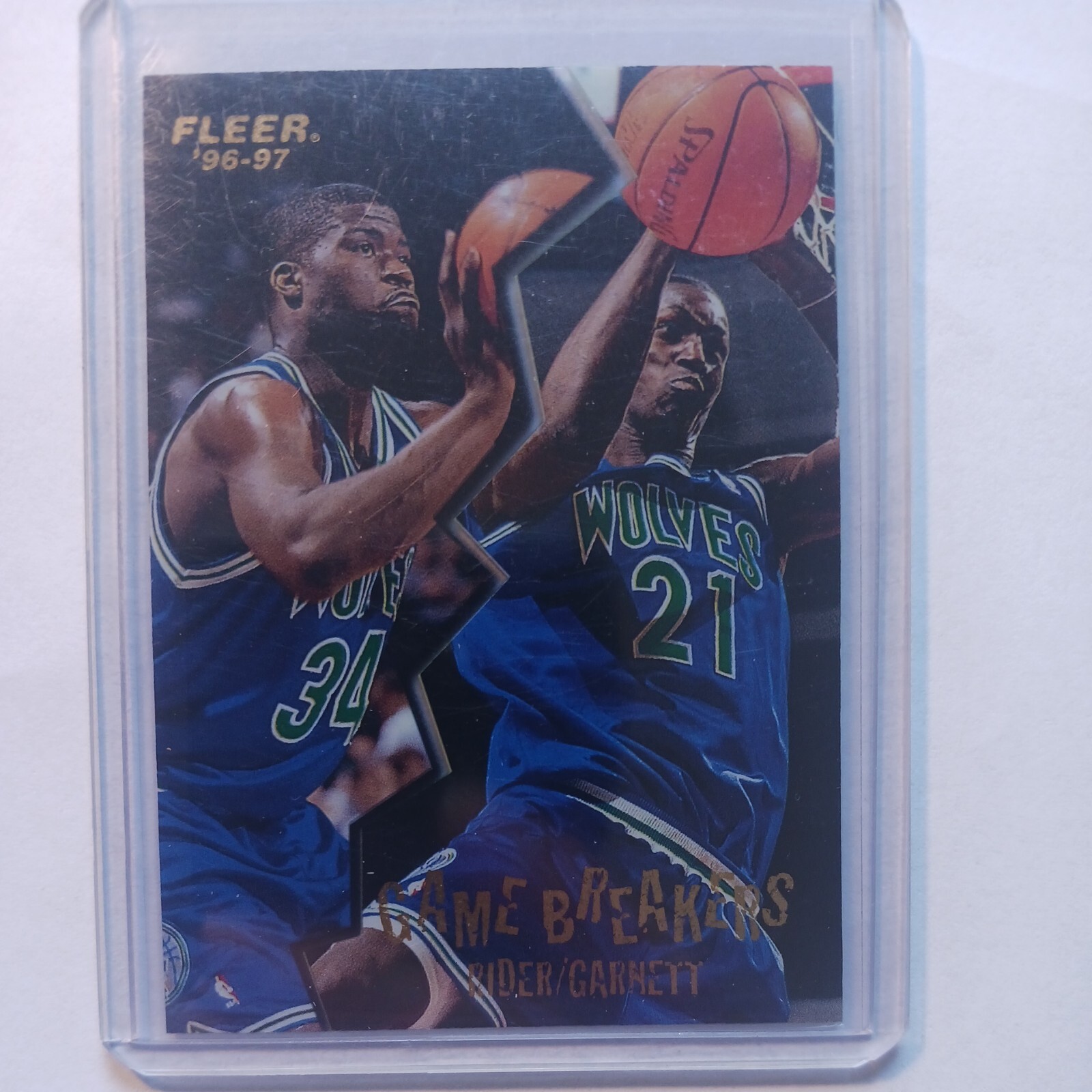 1996-97 Fleer Game Breakers #9 Kevin Garnett/Isaiah Rider Timberwolves