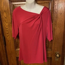 New BOLD ELEMENTS Red Raspberry "Gathered Twist Knot Front" TOP Size XL, NWT
