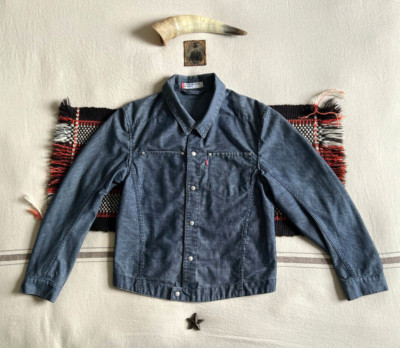 Levi's Engineered Cord Trucker Jacket M Cord Blue Twisted Work Rare Y2K 00s