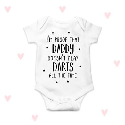 Darts Daddy Baby Grow lustige Baby Ankündigung Dusche Mädchen Jungen Neugeborene Geschenke