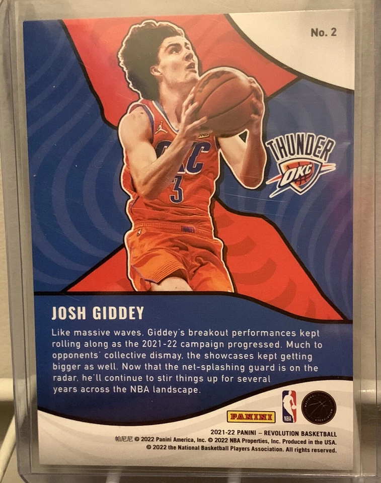 2021-22 Panini Revolution Basketball Josh Giddey Shockwave Rookie RC #2 MINT/NM - Image 4 of 4