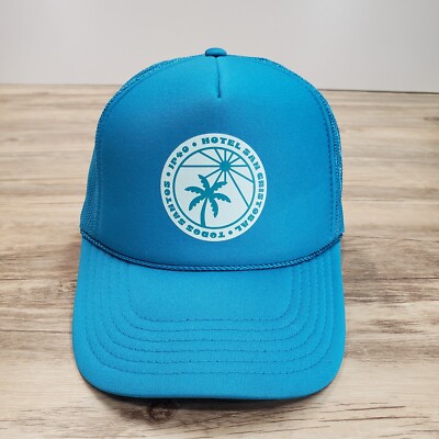 Hotel San Cristobal Todos Santos Hat Cap Snapback Blue Mesh Back Adjustable