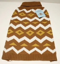 PUPTECK Dog Sweater Coat MEDIUM Diamond Pattern Pull Over 16" Back Length