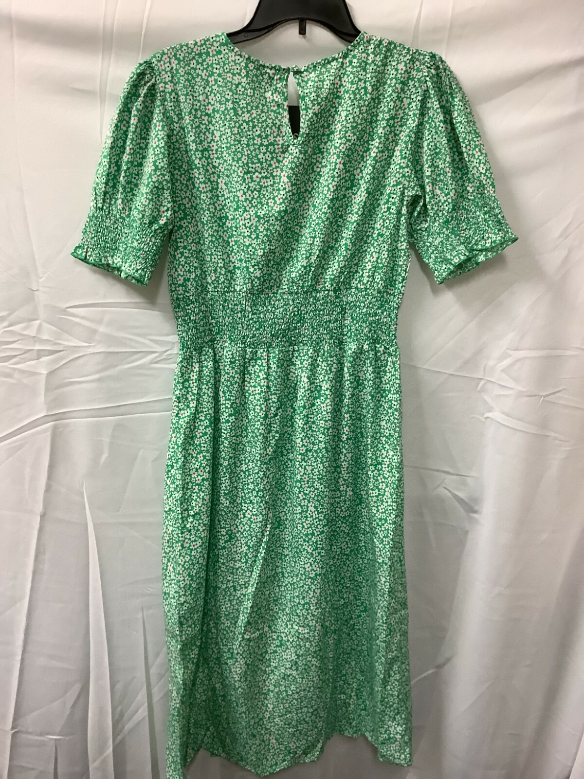 Green Ditsy Floral Puff Sleeve 