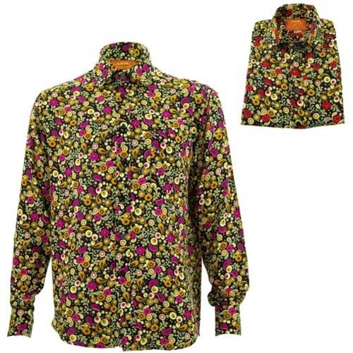 Chemise Homme Regular Fit Rouge Tribal Psychédélique Loud Originals - Neuve Avec étiquettes, Fabrication Artisanale Inde