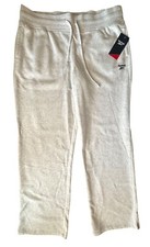 Reebok Women's Cozy Classic Drawstring Sweatpants w/Pockets Sz XL Egret Heather