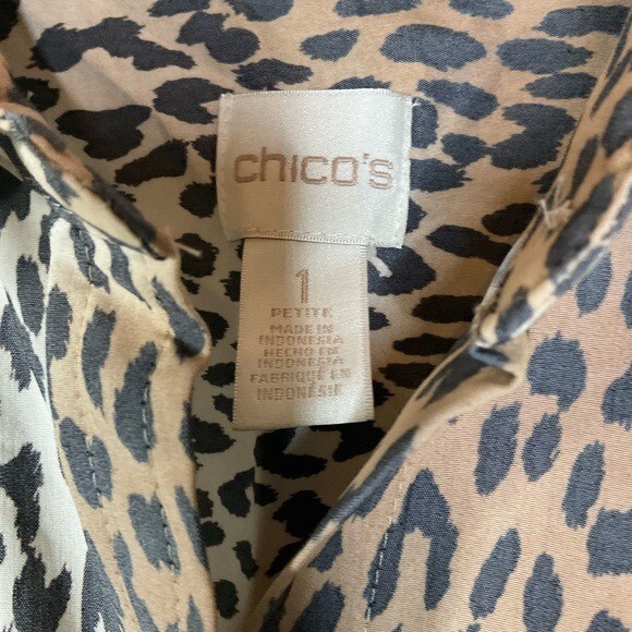 Chico’s Leopard Print Button Down Blouse Size Med… - image 3