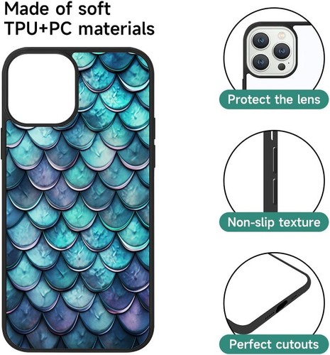 Impact Cover mermaid tail scales rainbow For iPhone 5 5S SE 6 7 8 Plus XR - Picture 19 of 25