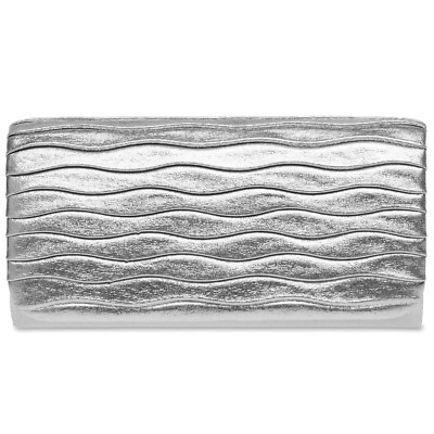 CASPAR TA397 Damen Glitzer Glanz Clutch Tasche Abendtasche elegant Wellen Muster