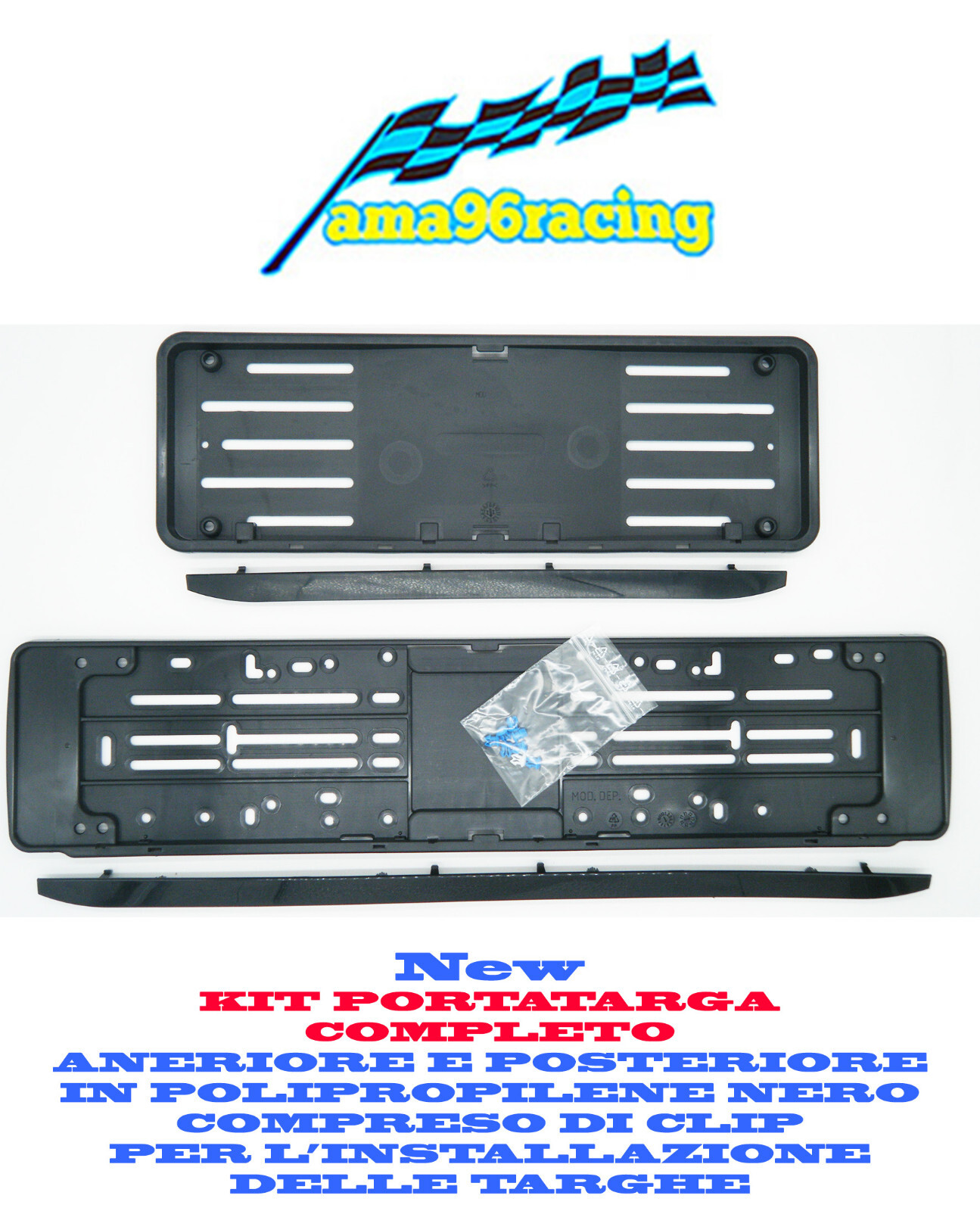 Supporto Targa Nero per Cupra Ateca - Kit Plastica Alta Resistenza