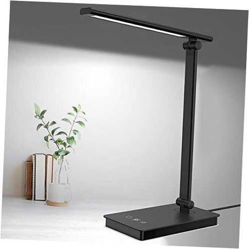LED Desk Lamp for Home Office, Desk light Dimmable Eye-caring Reading Black