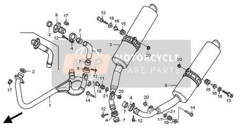 Honda VTR 1000F Firestorm Tubo de Escape Trasero Cilindro Enlace Se Ve 2000 - Imagen 9 de 10