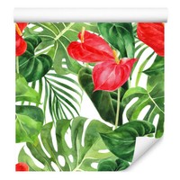 10M Vlies Tapeten Rollen Blumen Monstera Anthurie Palmen Flora Exotisch Xxl 2538