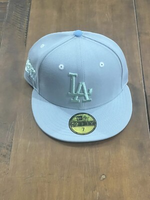 New Era Hat 5950 Dodgers Fitted Sky Blue Cooperstown 1981 World Series Patch