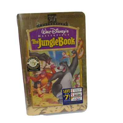 1997 Walt Disneys The Jungle Book 30th Anniversary Limited Edition VHS Movie New