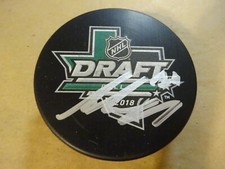 Autographed ADAM GINNING Signed 2018 NHL DRAFT Philadelphia Flyers Hockey Puck 