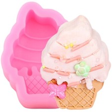 3D Ice Cream Cone Silicone Chocolate Mold Party Cake Decorations Baking Tools