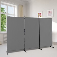 6FT Grey Trifold Polyester Cloth Plastic Foot Carbon Steel Frame Foldable Screen