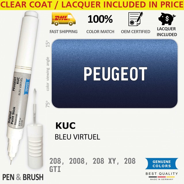 Kuc Navy Touch up Paint for Peugeot 208 2008 XY GTI K4 Bleu Virtuel Pen