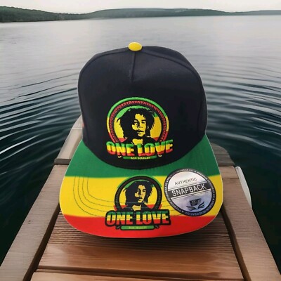 Rastafarian embroidered black Bob Marley cap