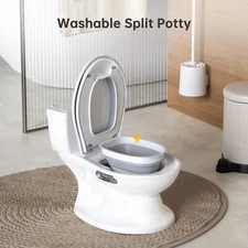 Toddler Baby Potty Training Toilet Realistic Potty Training Toilet w/ Soft Seat