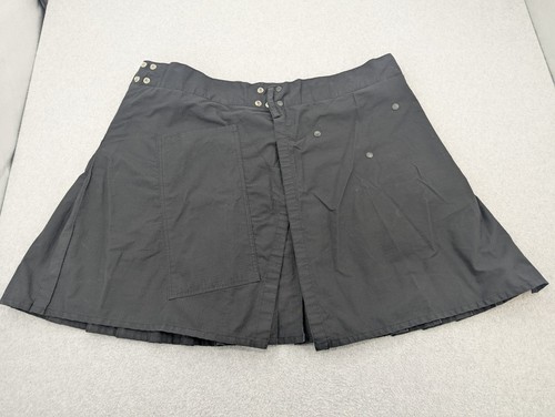 UT Kilts Utility Kilt Mens 38 Black Cotton Canvas Cargo Pockets Buckle Workwear