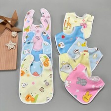 3PCS Waterproof Baby Bibs Cotton Feeding Drool Burp Bib Set Newborn Toddler