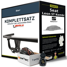 Für SEAT Leon ST Kombi Typ 5F8 Anhängerkupplung starr +eSatz 7pol uni. 16-20 NEU