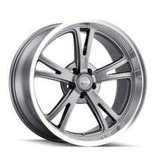 18x8 Ridler 606 Grey Wmachined Lip Wheel 5x4.75 0mm