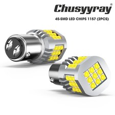 2pcs White Dc 12v Bay15d 1157 Led Bulb P215w Car Tail Lamp Stop Brake Light