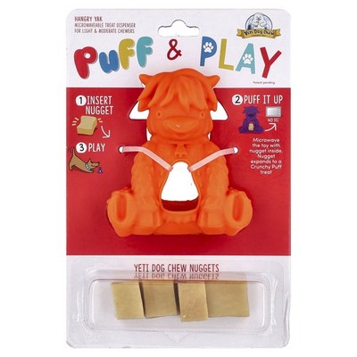 Puff & Play, Treat Dispenser, Yeti Dog Chew Nuggets, Orange, 4 Nuggets, 1