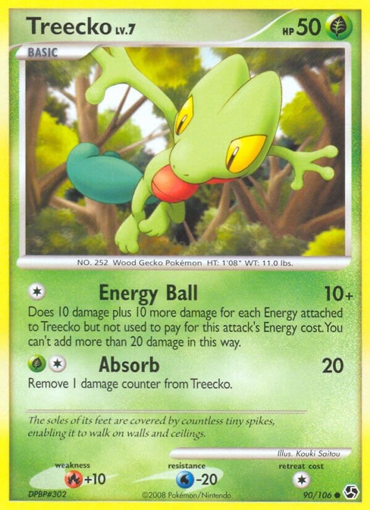 2008 Pokemon: Great Encounters - Treecko (#90/106, Common, Heavily Played)