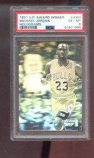 1991-92 Upper Deck #AW4 Michael Jordan Award Winner MVP Hologram PSA 6 Graded 91