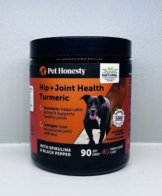 Pet Honesty Hip & Joint Turmeric Dog Supplement Omega-3 Mobility Support 90 Ct
